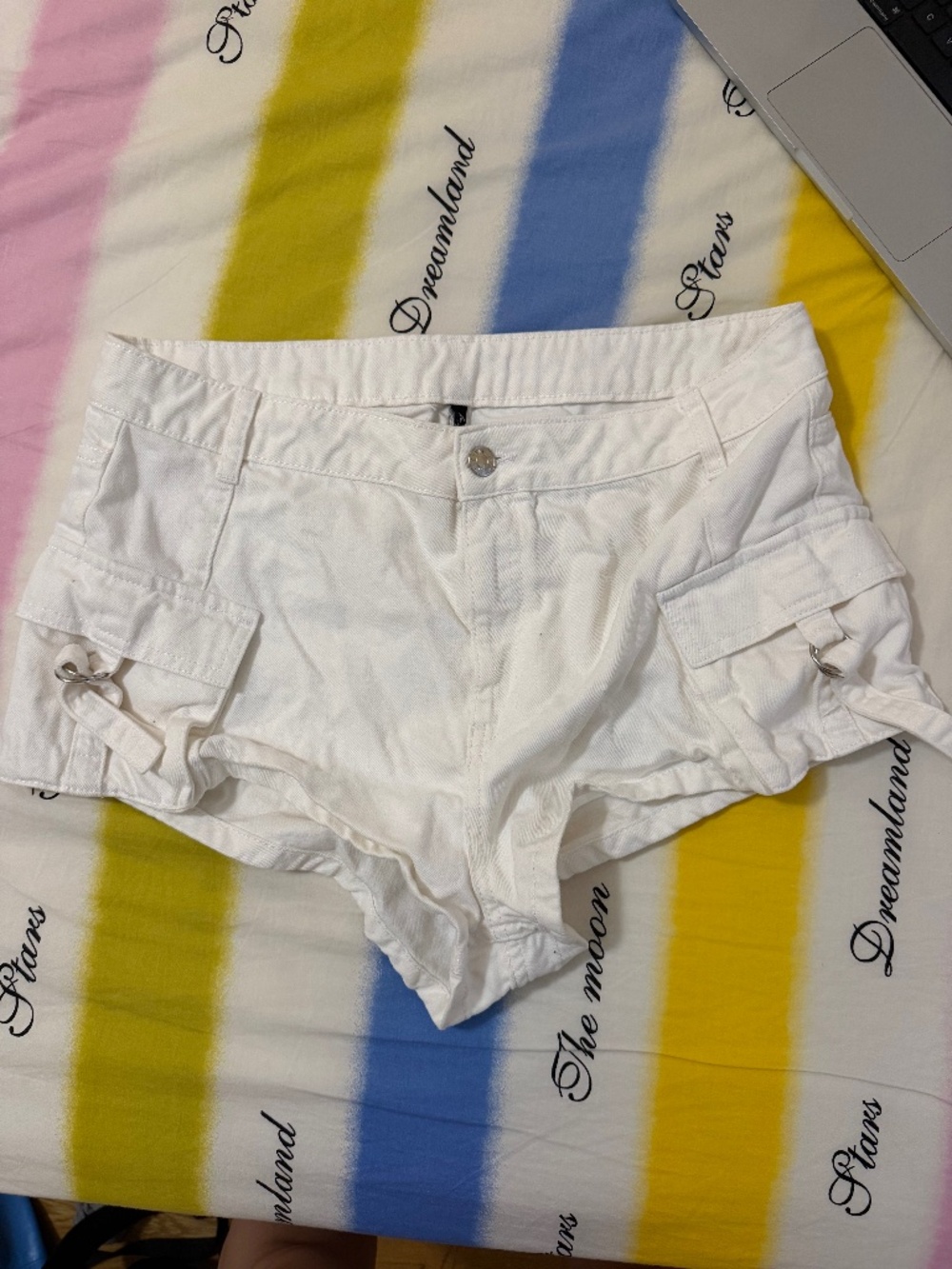 ASYOU Utility Micro Denim Short White Size US 12